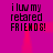 Pixelated text on a solid magenta background with four identical arranged in two and two