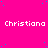 A static image with a bright pink background, scattered blue dots, and repeated white text reading "Christian" in a pixelated font.