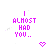 A 4x4 contact sheet of pixel art frames showing text and heart symbols in pink, black, and white with varying animation states.