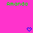 A static image with a bright pink background displays repeated green text "Amanda" and blue pixelated hearts