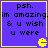 Four identical purple square with yellow borders, each containing pixelated text and a Pac-Man icon in the bottom-right corner