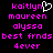 Pixelated text in bright pink on black background with a white heart symbol replacing the 'y' in kaitlyn, repeated twice side-by-side.