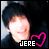 Pixelated static buddy icon featuring a person's face with bright lighting, pink heart symbol, and text "JERE" in white block letters on black background.