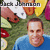 Pixelated image of a person in blue shirt with green foliage and red flowers, text 'Jack Johnson' at top.