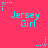 A static image with a bright pink background featuring repeated cyan text "Jersey Girl" and small star-shaped icons in light blue and gray.