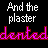 Pixelated text fragments in multiple colors on a black background with a gray rectangle, forming a quote about memories and first kisses.