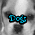 A grayscale dog face with blue 'Dogs' text on the left and orange 'Rock' text on the right, transitioning to a plain gray background.