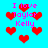 Pixelated cyan background with red heart shapes and pink text reading "I love Taylor Kelly" in multiple positions.