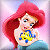 Pixelated image of a character with long red hair, blue eyes, and a yellow-and-blue top against a pink background.