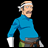 Pixelated 48x48 buddy icon featuring a character in blue shirt and white gloves on left, with "Anime IM" text and signature on right against black background.