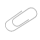 A sequence of grayscale paperclip icons in various orientations and sizes arranged in a , with some frames showing partial or distorted shapes
