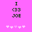 Pixelated green text and symbols on bright pink background with white flower-like shapes below.