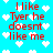 Pixelated red text on cyan background with white heart shapes, repeating 'Mike Tyer he doesnt like me' in two