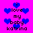 Pixelated text and blue hearts on a bright pink background with animated heart blurring effects.