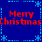 Blue background with light blue dotted border and snowflake corners, red text "Merry Christmas" repeated four times in a pattern