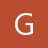 A white pixelated letter G on a solid reddish-brown background with no additional elements or text.