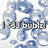 Blue bubble background with three distinct text overlays: 'fr-33 bubb', 'nleknames: 003012', and '<3333' in black pixelated font.