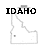 Two side-by-side state outline icons with text above them, one labeled IDAHO and the other UDAHO, with a glitched "GET IT" text below.