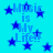 Blue star shapes and 'Music is My Life!' text repeated on a cyan background with pixelated rendering.