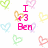Pixelated pink text and heart shapes on white background with visible animation artifacts.