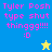 Pixelated text and star symbols on colored backgrounds with visible animation changes between frames.
