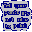 Three pixelated speech bubbles with blue outlines and gray backgrounds display the text "Tell your pants it's not nice to point" in alternating dark blue and light blue lettering.