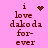 Pixelated text on pink background with animated heart and sparkle symbols replacing each other above 'i love dakoda forever'