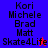 four colored displays names and 'Skate4Life' text with pixelated red and blue symbols on the right side