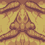 Pixel art icon of a stylized character with large rounded eyes and outstretched arms, rendered in warm brown and yellow tones on a matching background.