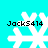 Four pixelated snowflake icons with black text 'Jack5414' on cyan background, each showing distinct snowflake variations.