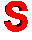 Red letter S with dark brown shadow on gray background, displayed in a of identical static images