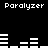 Black background with white pixelated text and bar graphs displaying 'Paralyzer' across four positions.