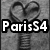 Black-and-white icon with heart-shaped hands, 'ParisS4' text, and a ladder-like structure below.