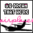 identical pixelated icons featuring 'GG DREAM THAT WE'RE' text above a black silhouette of a person in a boat on water, with pink watermark text across the middle