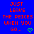 Blue background with red pixelated text reading 'JUST LEAVE THE PEICES WHEN YOU GO...' and a green pixelated heart symbol.