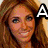 A woman with long brown hair appears in six distinct poses across a , each paired with a single-letter or symbol text overlay