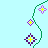 A static contact sheet of a 48x48 pixel buddy icon animation featuring repeated Chinese characters and floral motifs on a light blue background.