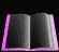 Animated sequence of a book's pages turning, framed by pink borders on a black background.