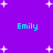 Purple background with white pixelated stars and four instances of the name 'Emily' in cyan text.