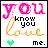 Two side-by-side animated frames of a pixel art buddy icon featuring text and heart symbols with color variations between frames.