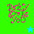 Pixelated pink text 'Perry Loves You' with heart symbols on green and cyan backgrounds, featuring a blue star in top-right and green star in bottom-left.