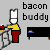 Animated contact sheet of a cartoon character cooking bacon on a grill across 12 frames with visible text variations and motion effects.