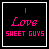 Two side-by-side pixel art frames of a buddy icon with black background, white border, pink and white text reading "Love SHEET GUYS" and a vertical pink line above the word "Love".