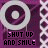 identical circular icons with purple and white concentric rings, each containing the text "SHUT UP AND SMILE" in pink and black pixelated font