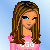 Pixel art contact sheet showing four frames of a female character with long brown hair wearing pink top and black skirt, labeled "Elena" at bottom right.