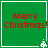 Green square with red text 'Merry Christmas!' and white pixelated tree in bottom-right corner, displayed as four identical arranged in a