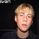 Six show a person with blonde hair and dark clothing against a black background, with text "evan" visible in each