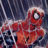Pixelated static image of a red cartoon character with large white eyes against a dark blue background, likely representing Spider-Man from the 2000s-era AOL Instant Messenger buddy icons.