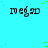 A static image with a cyan background, scattered green dots, and repeated black text 'megad' in three