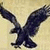 Dark blue eagle with outstretched wings against a light beige background, shown in three of animation